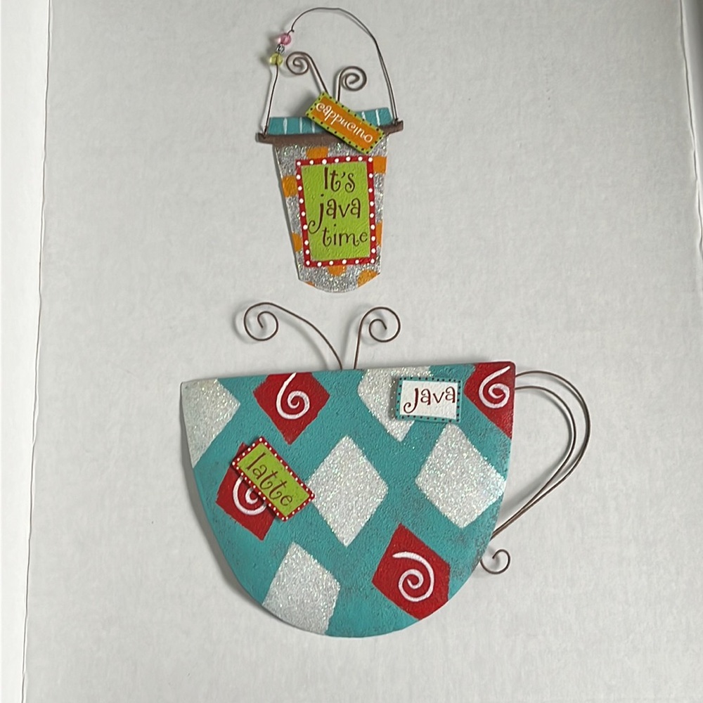 2 Coffee Lovers Metal Wall Decoration